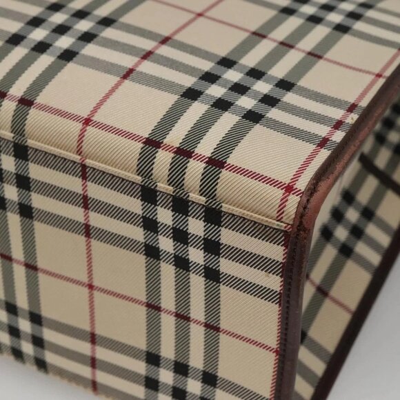 BURBERRY Nova Check Hand Bag Nylon Beige Silver - Picture 9 of 16